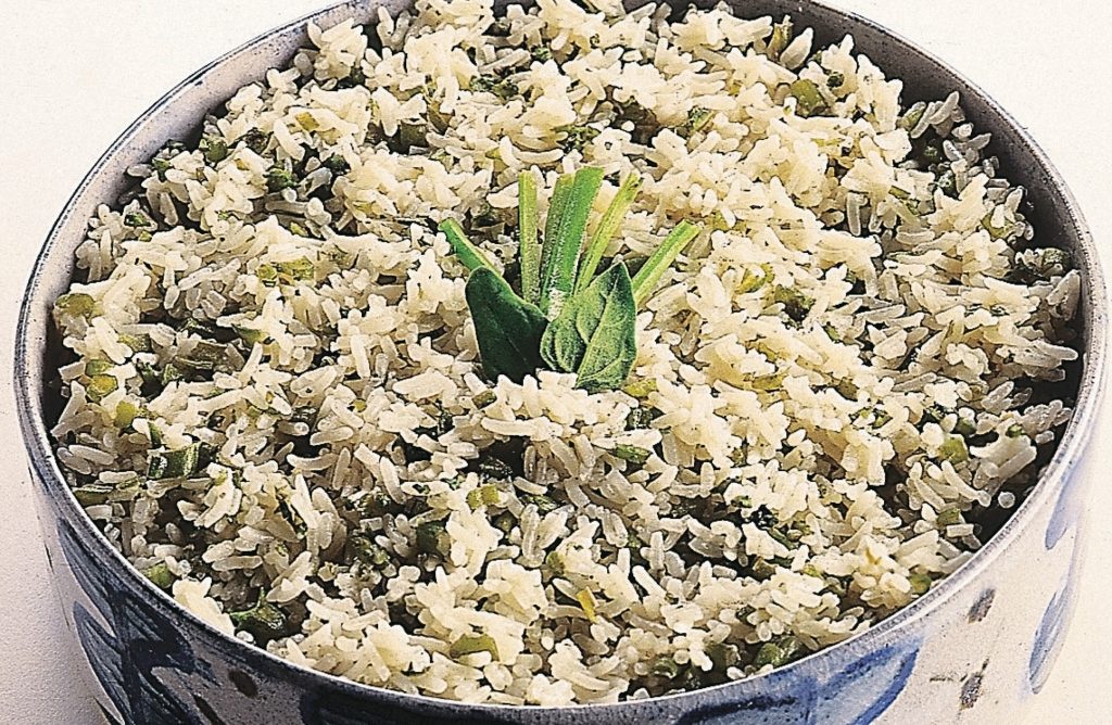 Foto de receita de arroz com espinafre